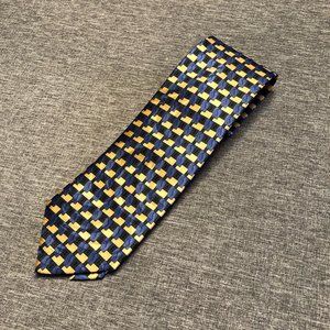 ANTONIA Men’s silk tie - Blue & Black & Gold  - NWT